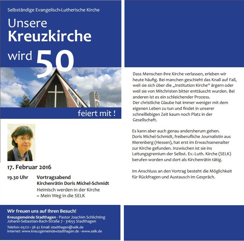 Flyer Vortragsabend mit Frau Michel-Schmidt